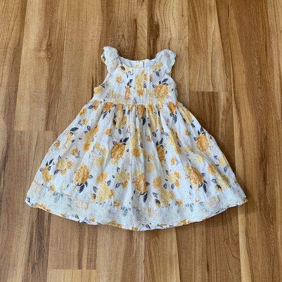 Tahari Yellow Floral Kids Dress - Picture 1 of 12